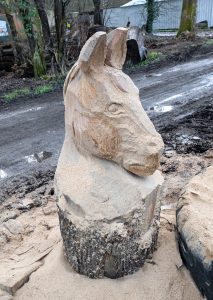 Carving illustrating one of the familiars thought to be kept by witches. as part of the new Tendring Witch Heritage Trail