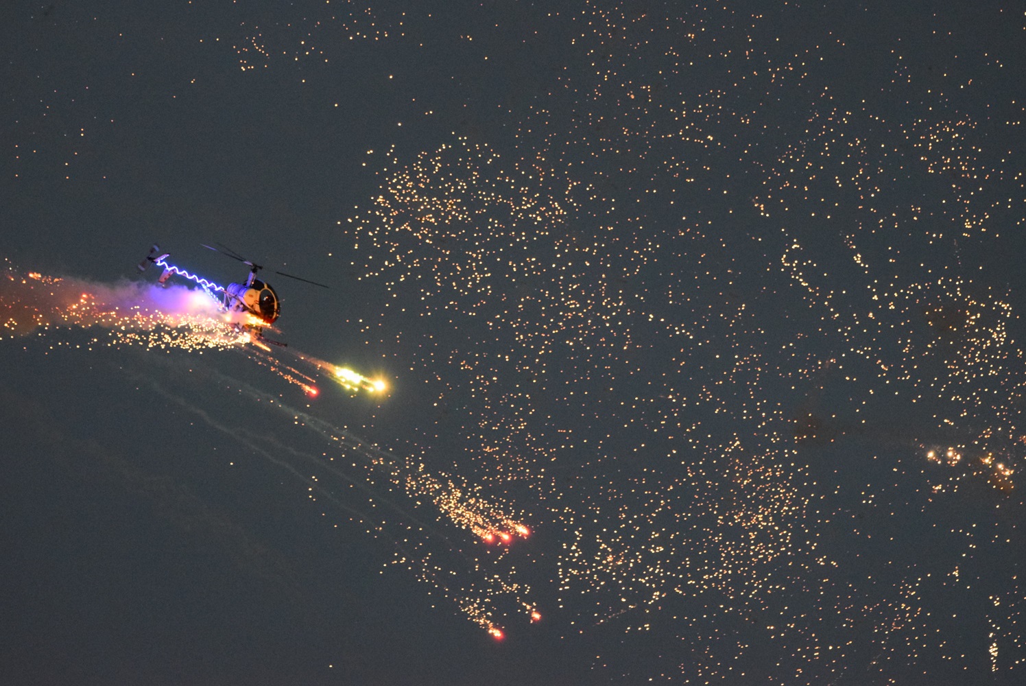 Fireworks - Otto the helicopter at last year's Clacton Airshow. Image TDC/JD
